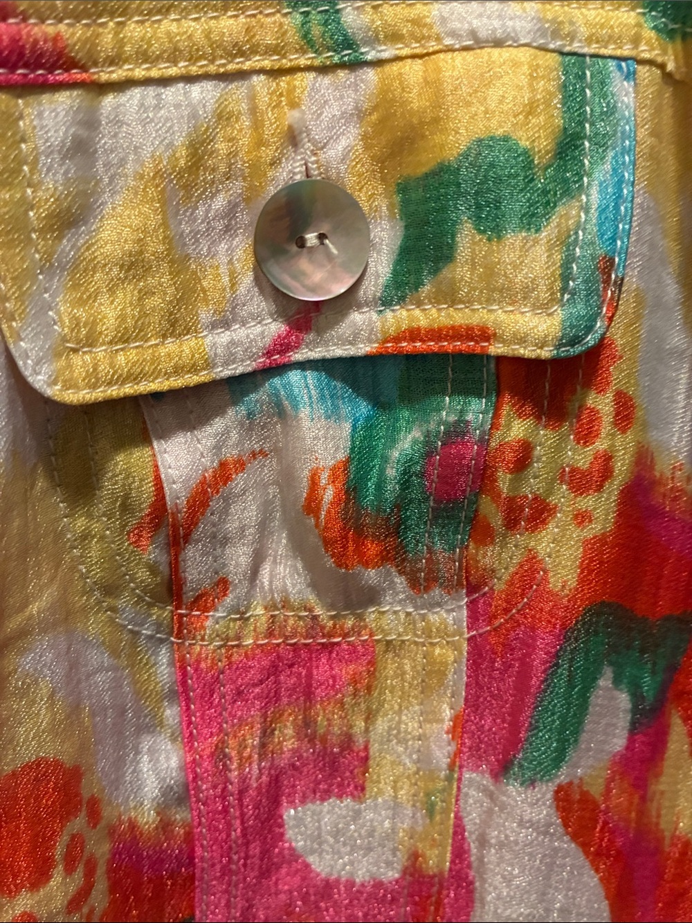 Ruby Rd. Multicolor Floral Button-Front Jean Jacket - Picture 3 of 10